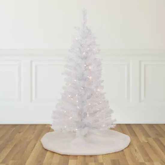 4ft. Pre-Lit White Rockport Pine Artificial Christmas Tree, Clear Lights {3}