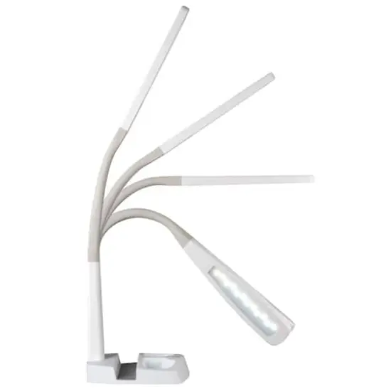 OttLite Wellness Series 26.25" White LED Desk Lamp with Charging Station {5}