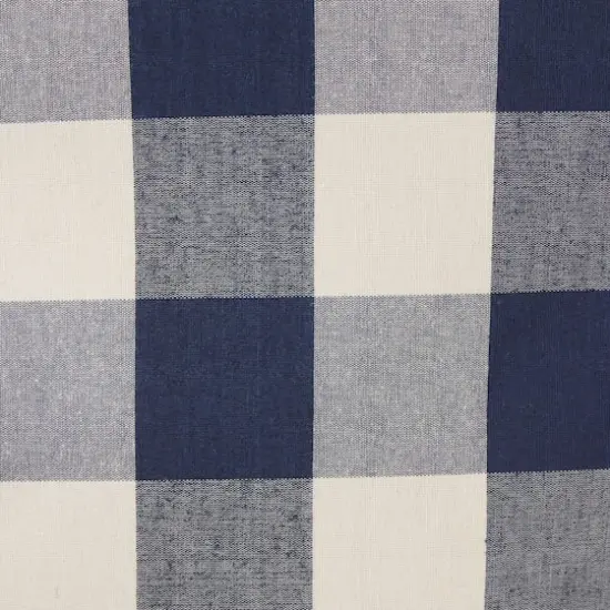 DII&reg; Large Round Off White/Navy Buffalo Check Polyester Bin {5}