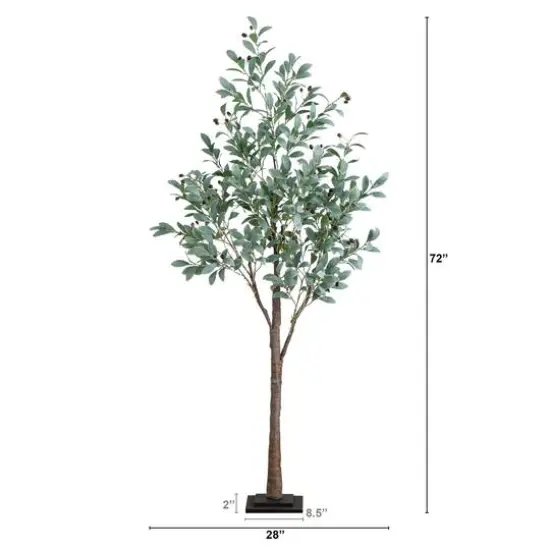 6ft. Pre-Lit Artificial Fruiting Olive Tree with Warm White LED Lights {7}