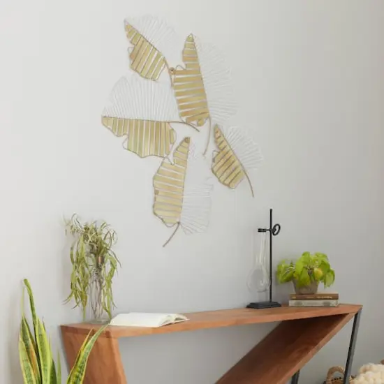 40" Gold Contemporary Floral Wall D&eacute;cor {8}