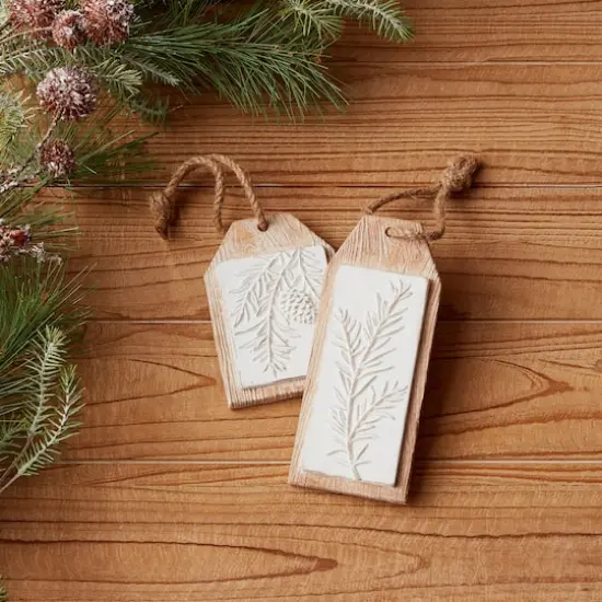 6ct. 7" Pine Branch Tag Ornaments {5}