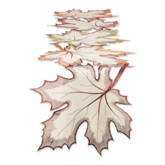 DII&reg; 108" Embroidered Maple Leaves Table Runner {1}