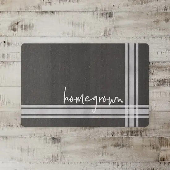 Black with White Stripes Home Grown Floor Mat {3}