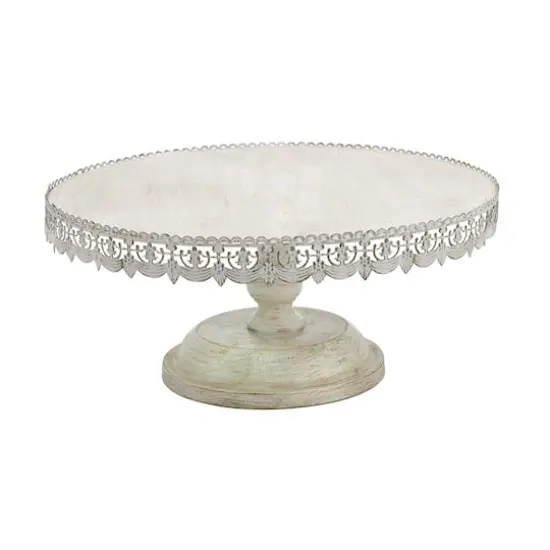 22" White Iron Farmhouse Cake Stand {1}