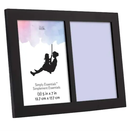 Simply Essentials&trade; 2 Opening 5" x 7" Black Frame by Studio D&eacute;cor&reg; {5}
