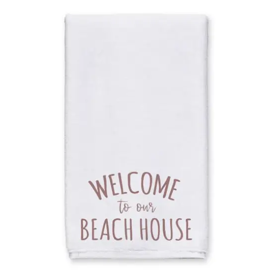Welcome To The Beach House Tea Towel Set Blush/White {3}