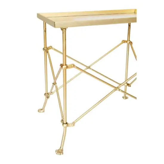 Hello Honey® 20" Gold Tray-Style Rectangle Metal Accent Table {4}