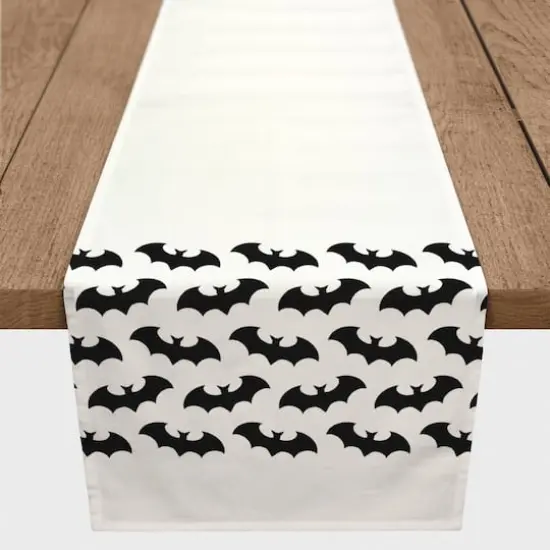 72" Bat Pattern Border Poly Twill Table Runner {4}