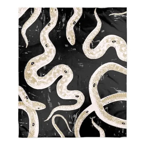 Black Snake Collage Fleece Throw {1}