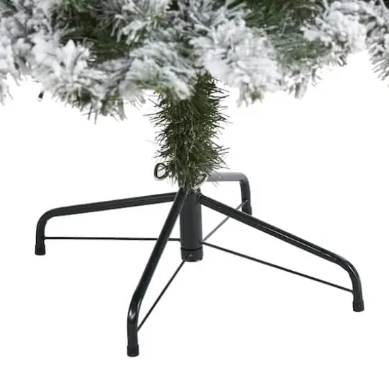 6ft. Pre-Lit Flocked West Virginia Fir Artificial Christmas Tree, Clear LED Lights {5}