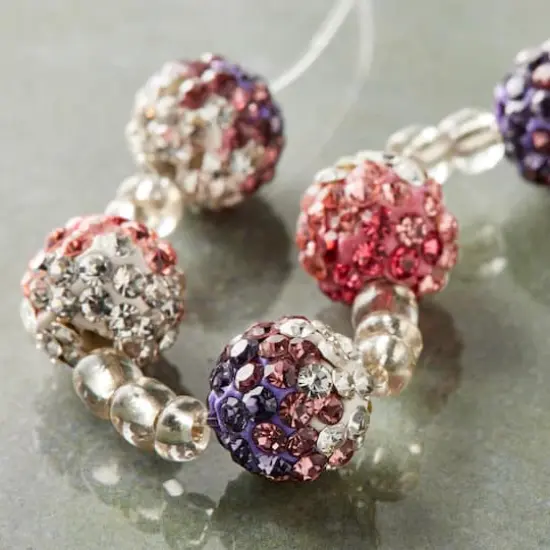 Lavender & Pink Rhinestone Round Ball Beads, 10mm by Bead Landing&trade; {3}