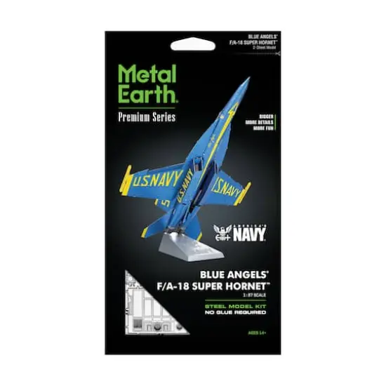 Metal Earth Premium Series ICONX 3D Metal Model Kit - Blue Angels F/A-18 Super Hornet {3}