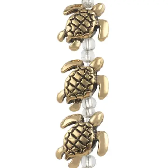 Gold Metal Turtle Beads, 16mm by Bead Landing&trade; {1}