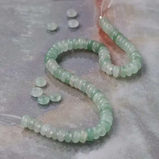 Light Green Dyed Aventurine Rondelle Beads, 4mm by Bead Landing&trade; {3}