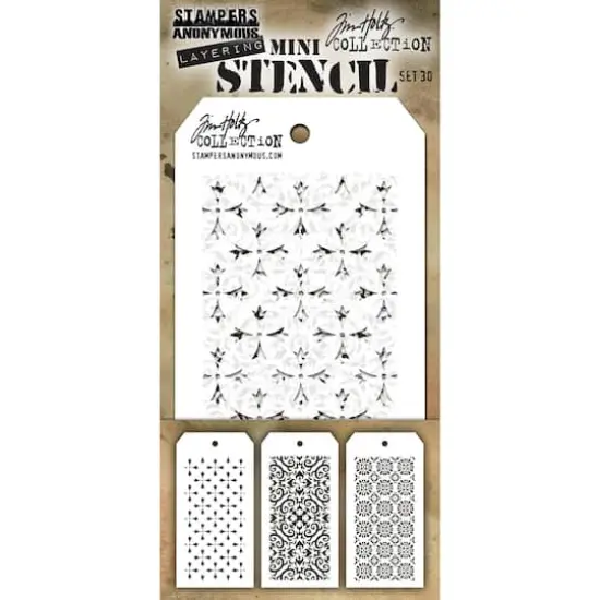 Stampers Anonymous Tim Holtz&reg; Mini Layered Stencil Set #30 {3}