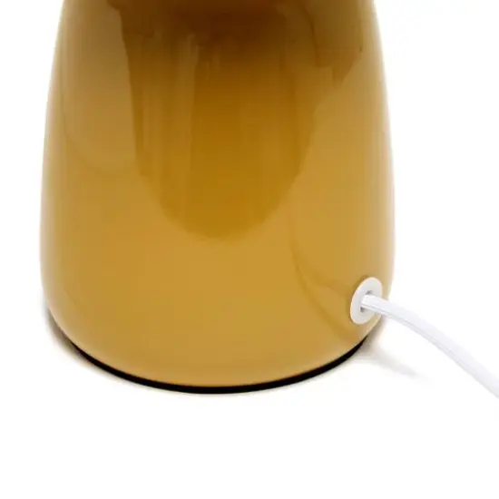 Simple Designs 10" Thimble Base Ceramic Table Lamp Mustard Yellow {8}
