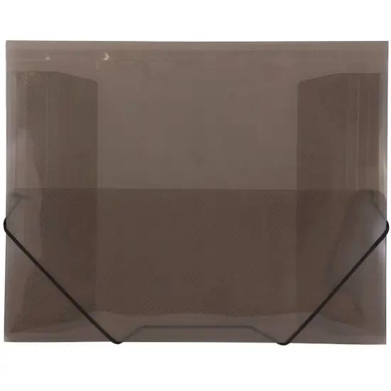 JAM Paper 9.5" x 12.375" Action Case Letter Booklet Plastic Portfolio Smoke Gray {1}