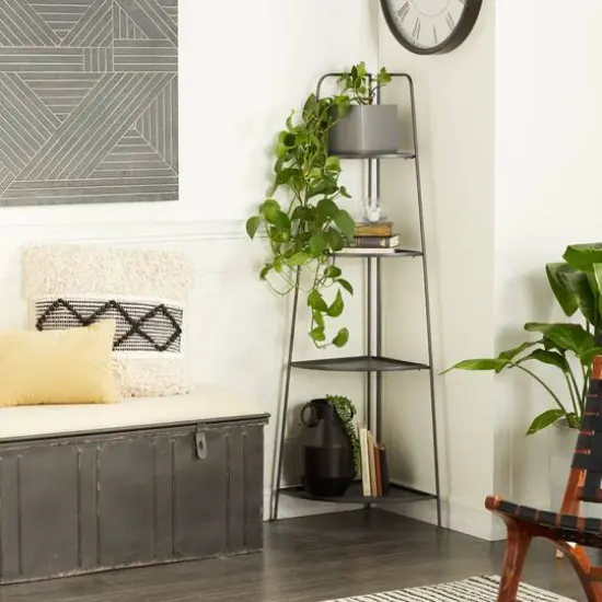 Black Iron Contemporary Bakers Rack, 27" x 22" x 16" {9}