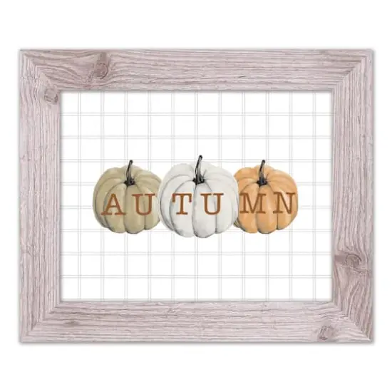 Autumn Pumpkins Western White Framed Print {1}