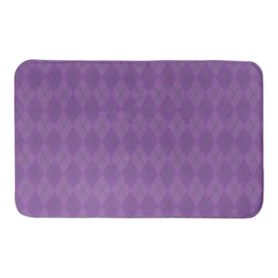 Purple Argyle Mardi Gras Bath Mat {1}