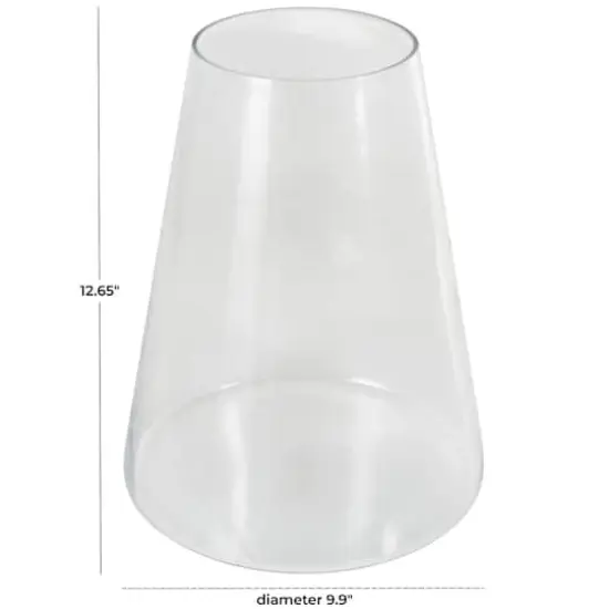 12.5" Clear Wide Cone-Shaped Glass Vase {5}