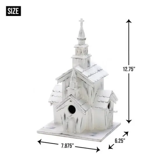 12.75" Little White Chapel Birdhouse {7}