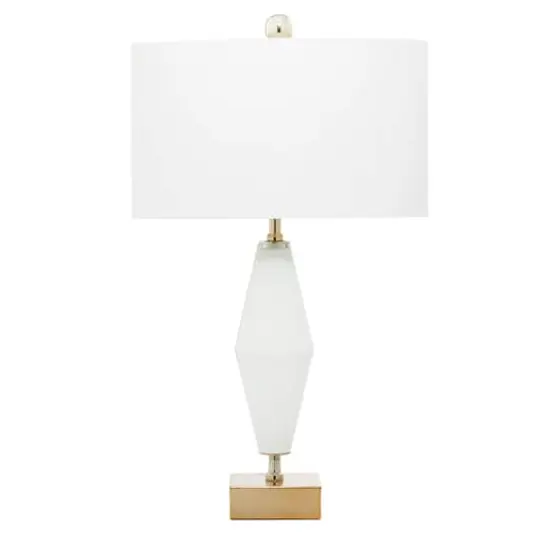 31" Gold Glass Transitional Table Lamp {1}