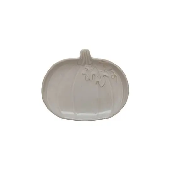 7.25" White Pumpkin Ceramic Dinner Plate by Ashland&reg; {1}