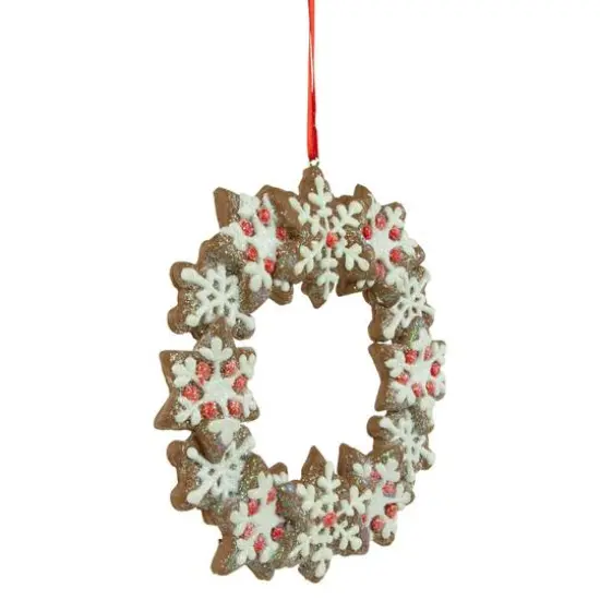5" Gingerbread Snowflake Wreath Ornament {9}