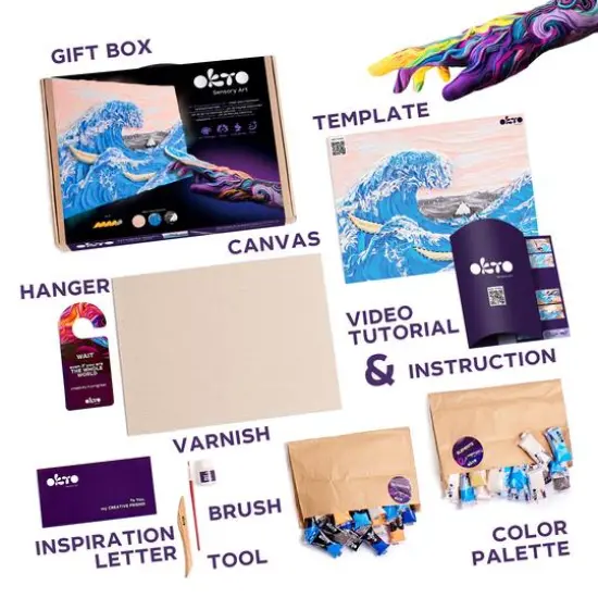 OKTO Sensory Art 3D Hokusai The Great Wave Clay Painting Kit {4}