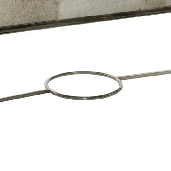 Silver Stainless Steel Contemporary Bench, 17' x 48" x 18" {7}