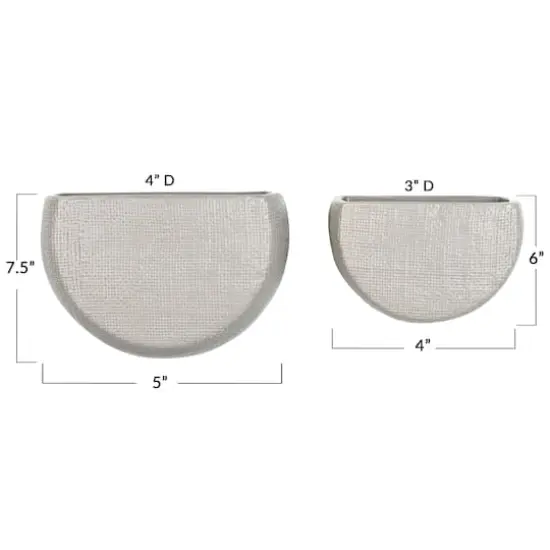 Hello Honey&reg; Stoneware Wall Planters Set Gray {9}