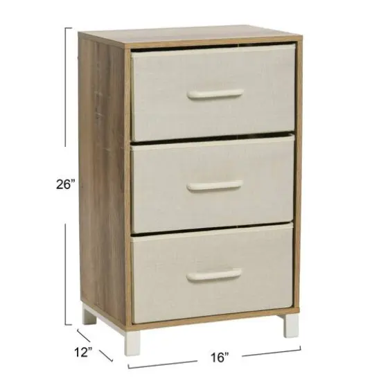 Household Essentials 26" 3-Drawer Dresser Coastal Oak {5}