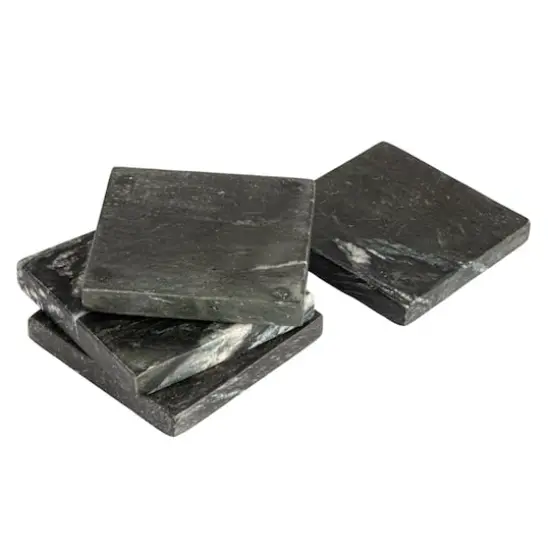 Hello Honey Black Monochrome M&eacute;lange Marble Coaster Set, 4ct. {4}