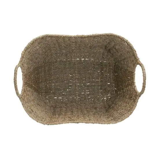Household Essentials 17.5" Natural Woven Seagrass Basket with Handles {5}