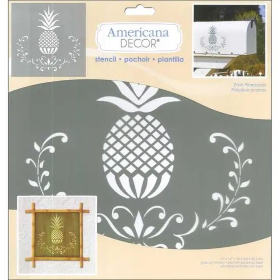 DecoArt&reg; Americana D&eacute;cor Posh Pineapple Stencil {1}