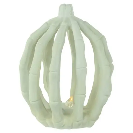 7" LED Lighted Skeleton Pumpkin {1}