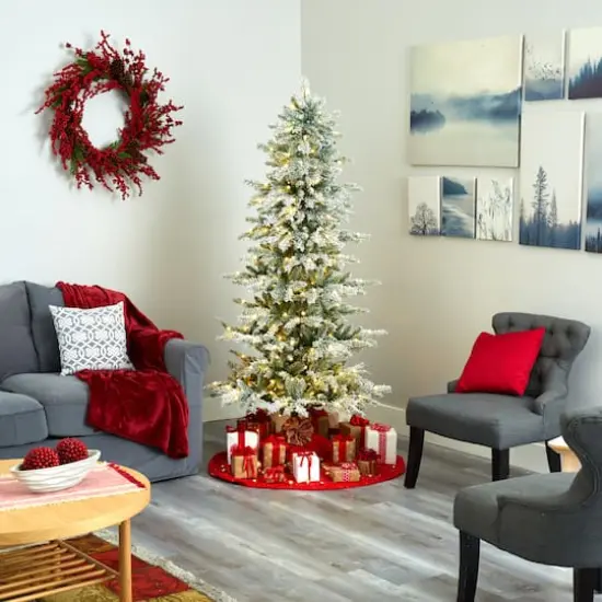 6.5ft. Pre-Lit Nova Scotia Spruce Artificial Christmas Tree, Warm White LED Lights {7}