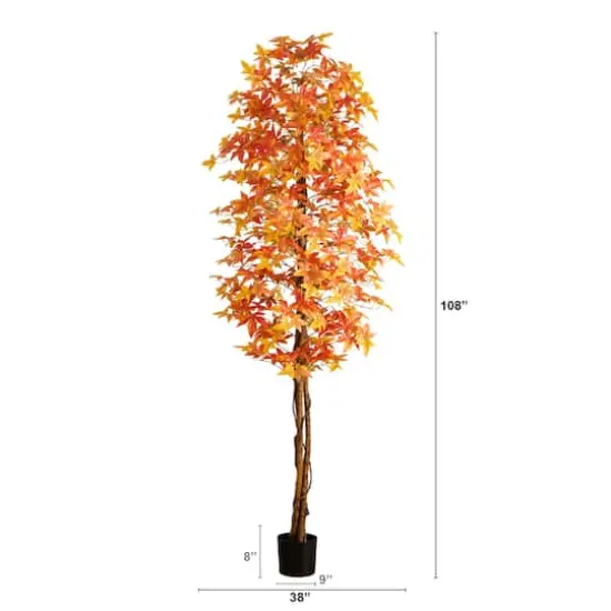 9ft. Autumn Deluxe Maple Artificial Fall Tree {3}