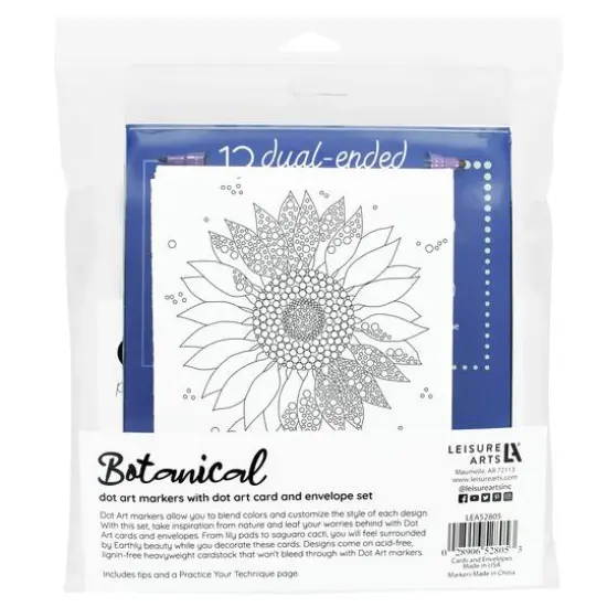 Leisure Arts&reg; Dot Art Markers Botanical Card and Envelope Set {3}