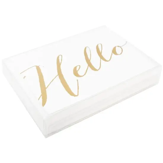 JAM Paper A1 White with Gold Script Blank Greeting Cards & Envelopes, 10ct. {5}