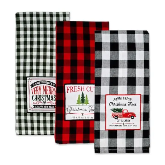 DII&reg; Christmas Tree Farm Embellished Dishtowels Set {1}