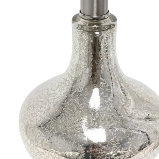 Lalia Home 22.5" Paseo Table Lamp with White Fabric Shade Mercury and Linen White {8}