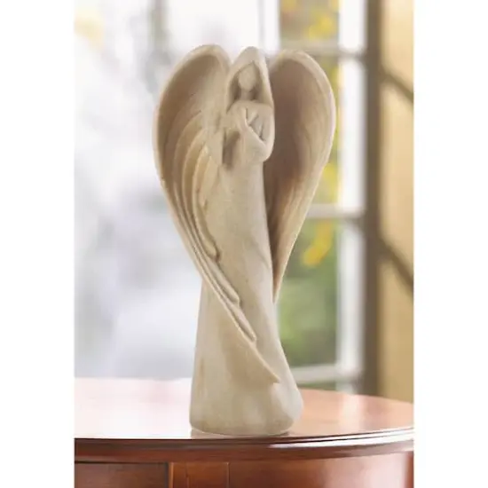 Elegant Minimalistic Guardian Angel Figurine Prayer Statue4.5" x 2.38" x 9.25" {5}