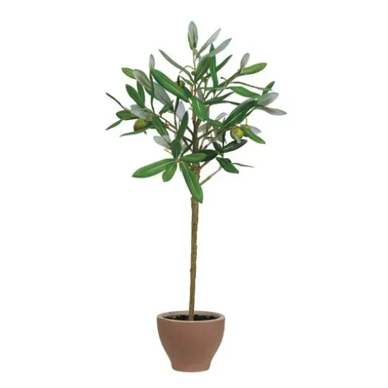 Hello Honey&reg; 20.75" Evergreen Faux Olive Topiary Tree in Dolomite Pot {1}