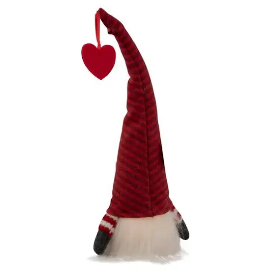 14" Lighted Red Striped 'Kiss Me' Valentine's Day Gnome {7}