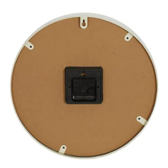 White Metal Farmhouse Wall Clock, 14" x 14" x 3" {3}