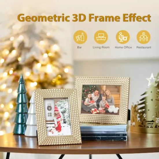Glitzhome&reg; Modern Gold Tabletop Picture Frame Set {6}