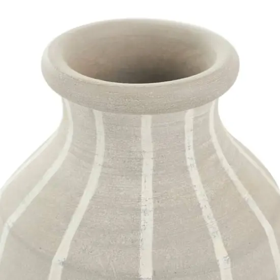 10" Blue & Gray Ceramic Abstract Ombre Drip Vase {6}